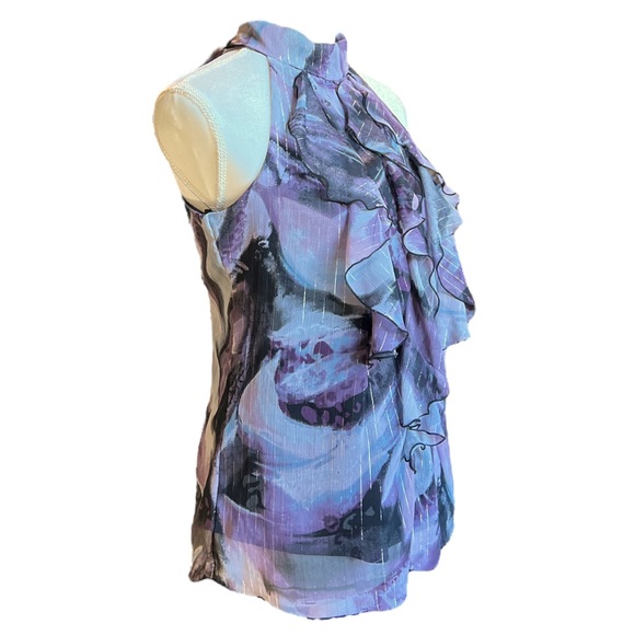 A Byer purple gray and black w/silver thread halter top that ties on back. large - Picture 3 of 5